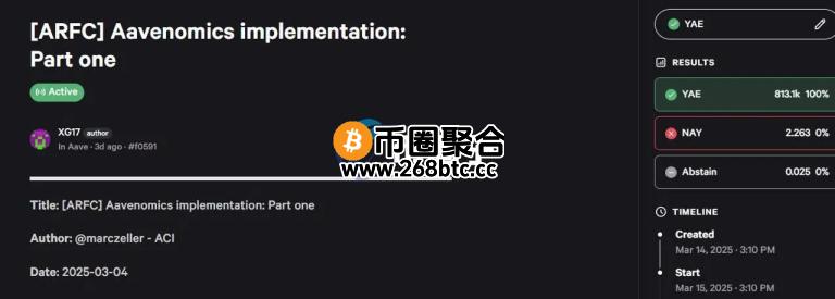 新版的Aavenomics获得了Aave DAO的压倒性支持